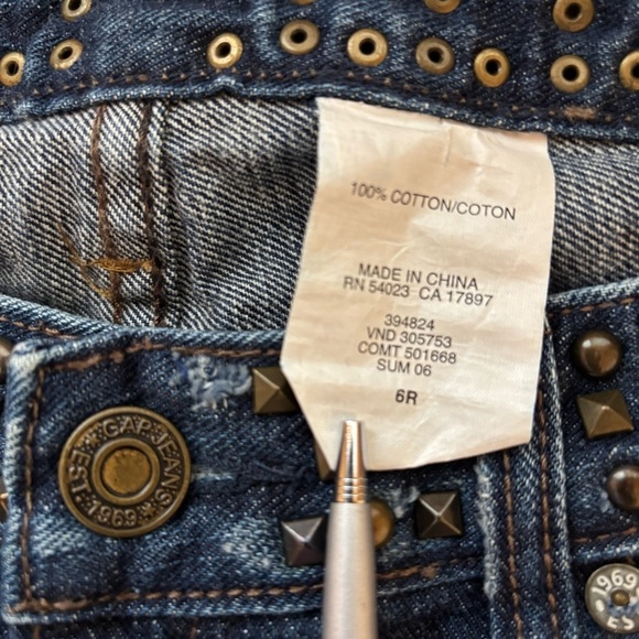 Gap Stud Waist Bootcut Low Rise Denim Jeans Women’s 6 Regular - Picture 8 of 10